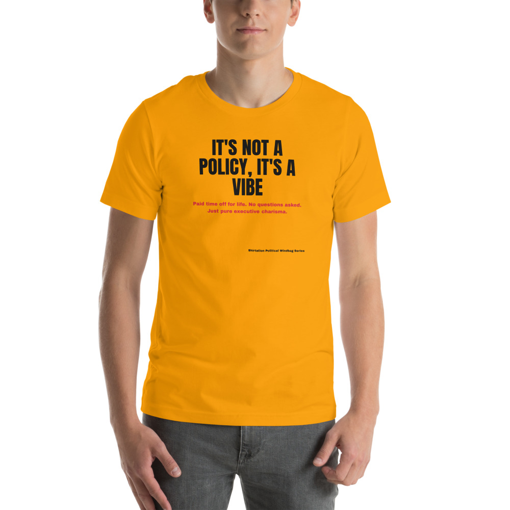 IT'S NOT A POLICY, IT'S A VIBE t-shirt