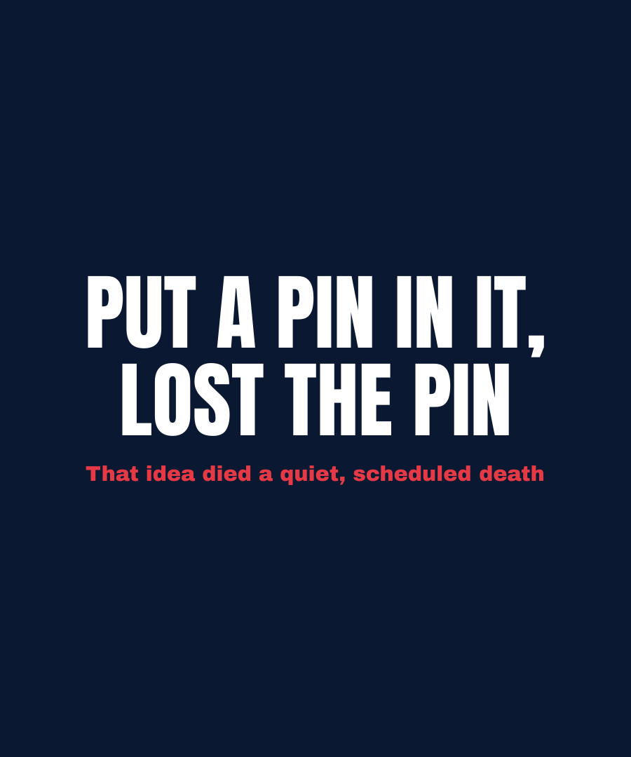 PUT A PIN IN IT, LOST THE PIN print detail