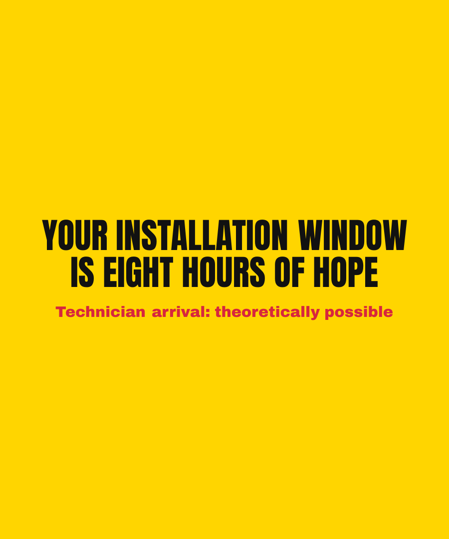 YOUR INSTALLATION WINDOW IS EIGHT HOURS OF HOPE print detail