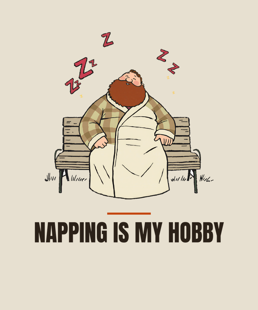 Napping Is My Hobby print detail